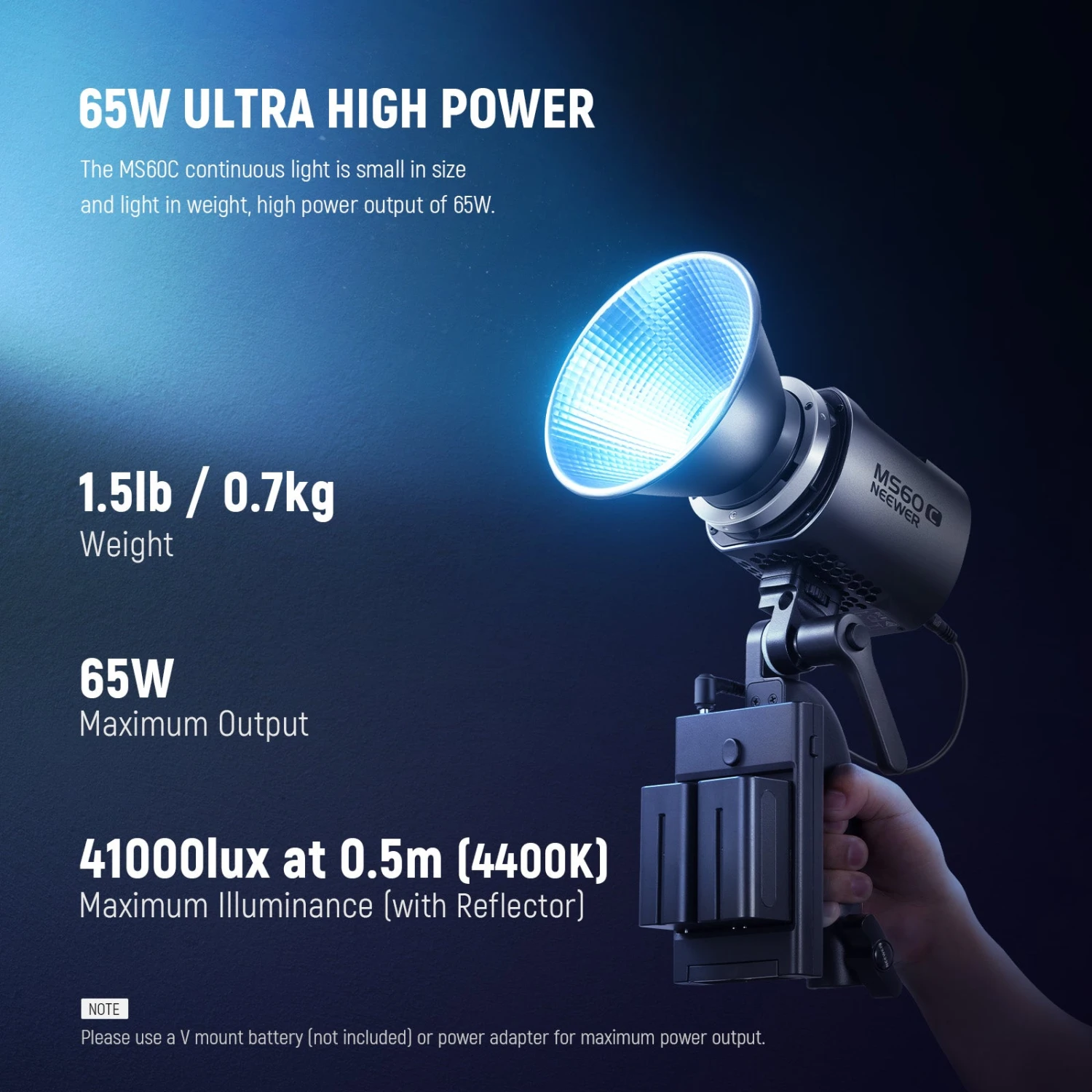 NEEWER MS60C RGB LED Video Light Handheld Spotlight 2 NEEWER MS60C RGB LED Video Light Handheld Spotlight - Image 2