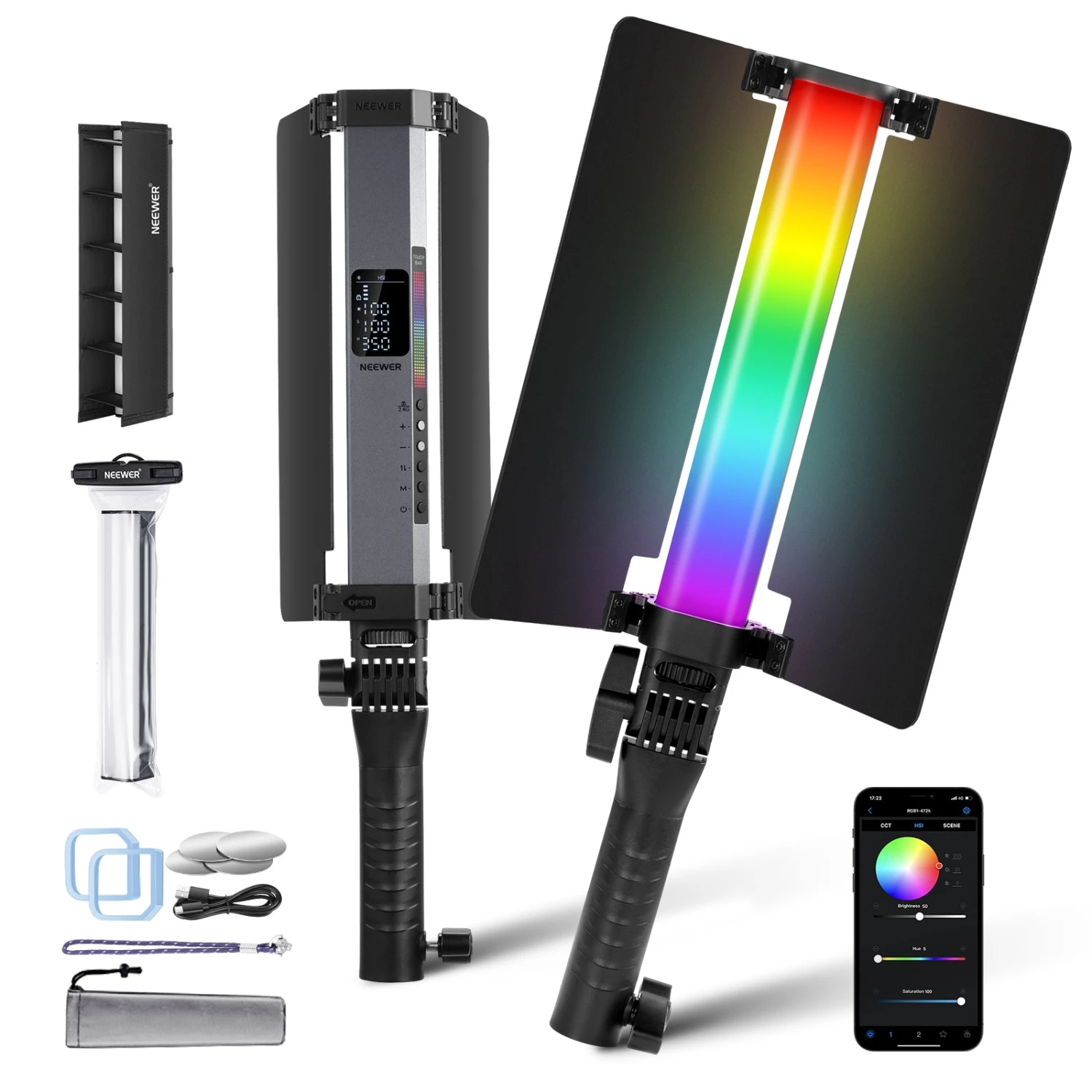 NEEWER RGB1 LED Tube Light Stick With Metal Barndoor Handle 1 NEEWER RGB1 LED Tube Light Stick With Metal Barndoor Handle