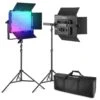 NEEWER 2 Pack PL60C RGB LED Panel Video Light Kit