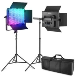 NEEWER 2 Pack PL60C RGB LED Panel Video Light Kit