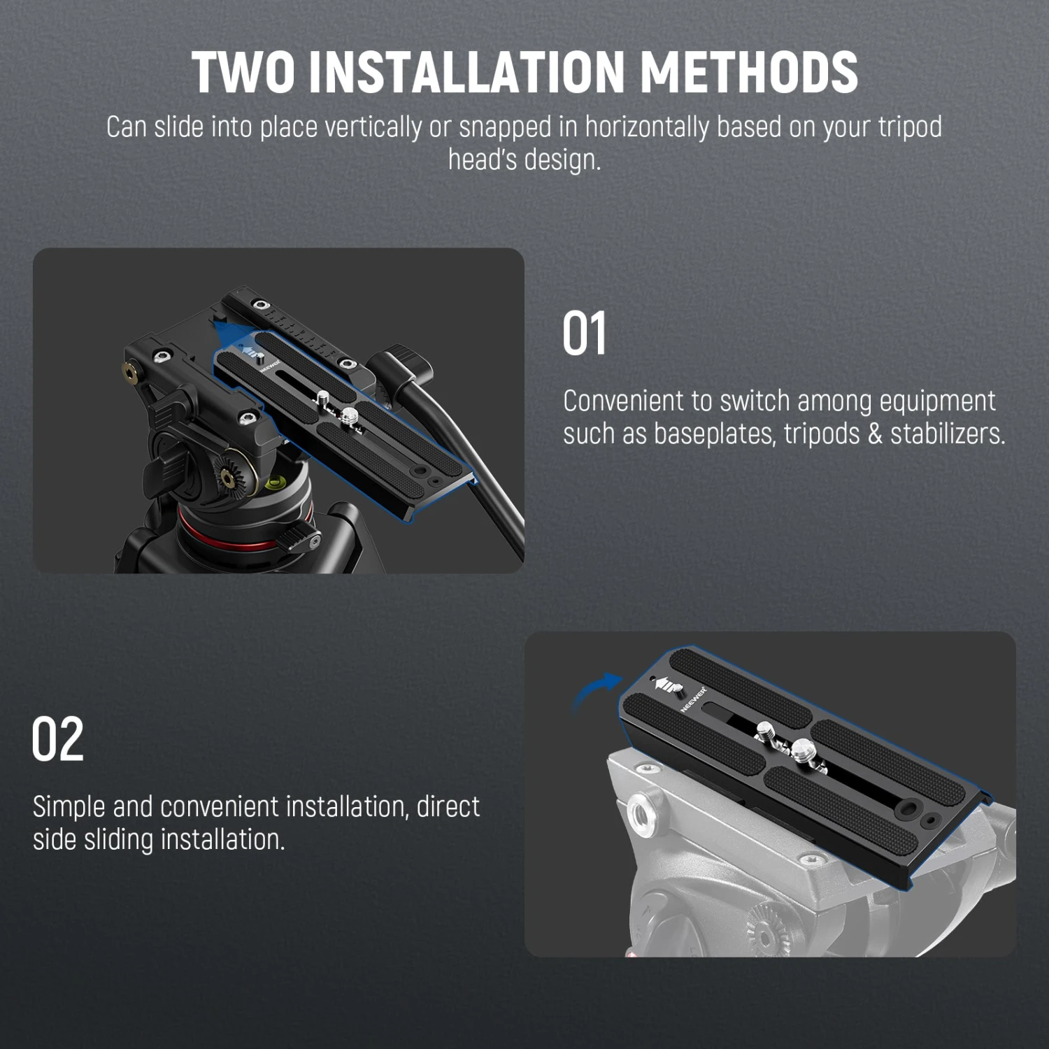 NEEWER QR6 Quick Release Plate For 501PL 504PL 5 NEEWER QR6 Quick Release Plate For 501PL 504PL - Image 5