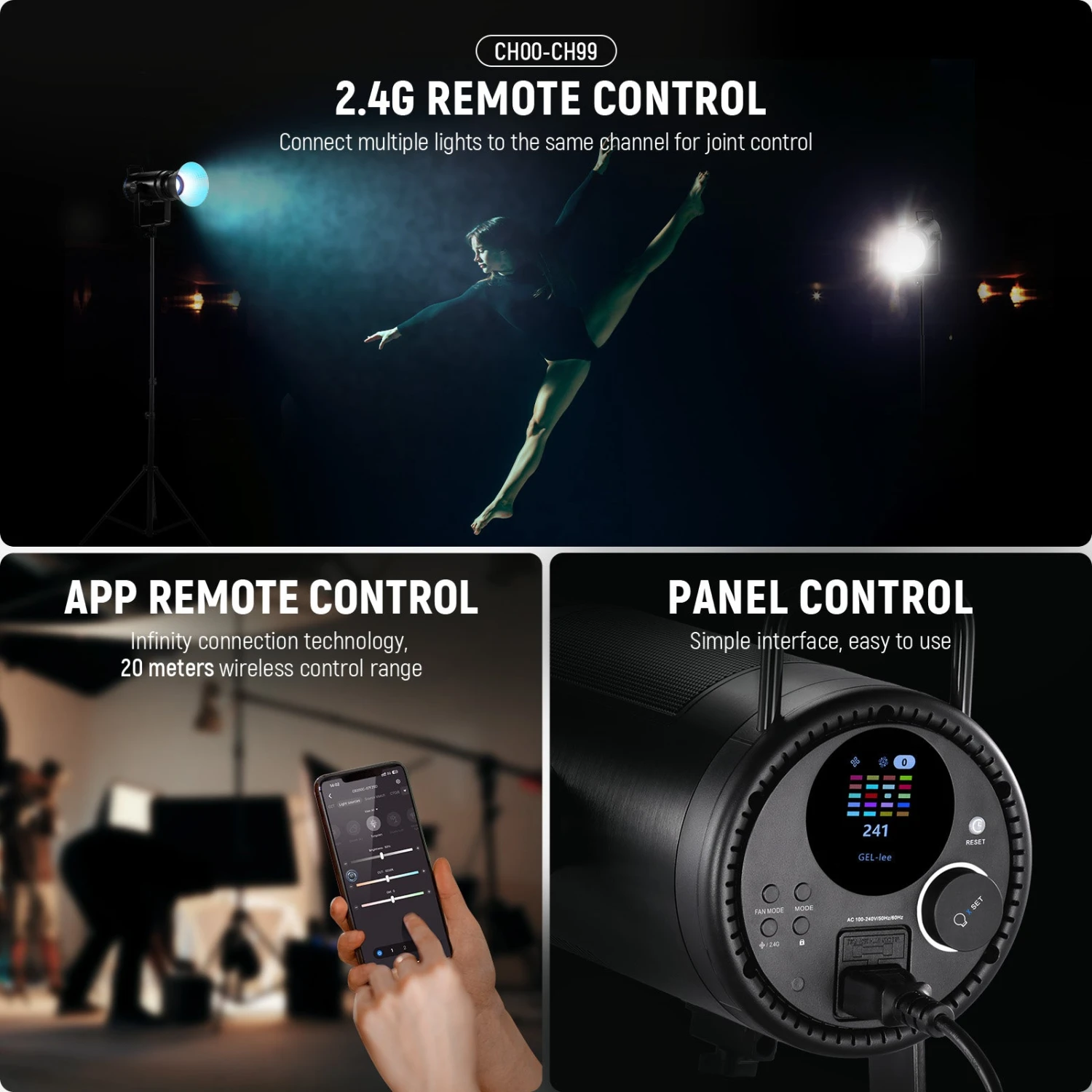 NEEWER CB200C 200W RGB LED Video Light 2 NEEWER CB200C 200W RGB LED Video Light - Image 2