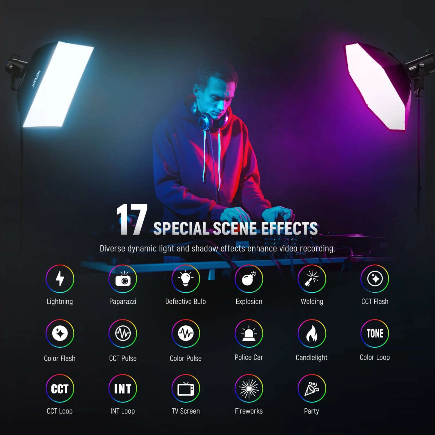 NEEWER CB200C 200W RGB LED Video Light 7 NEEWER CB200C 200W RGB LED Video Light - Image 7