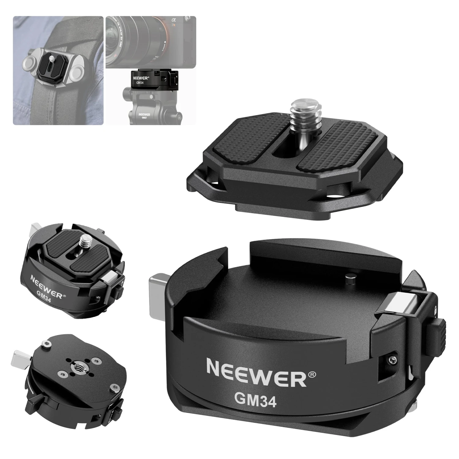 NEEWER GM34 Camera Quick Release Plate Kit 1 NEEWER GM34 Camera Quick Release Plate Kit