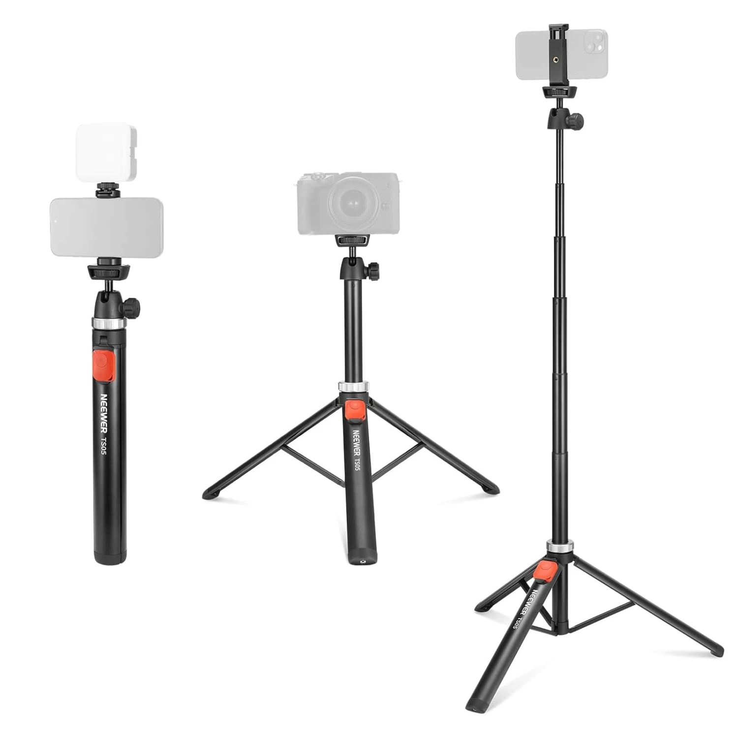 NEEWER TS05 65.2" All Metal Phone Tripod With Remote 1 NEEWER TS05 65.2" All Metal Phone Tripod With Remote