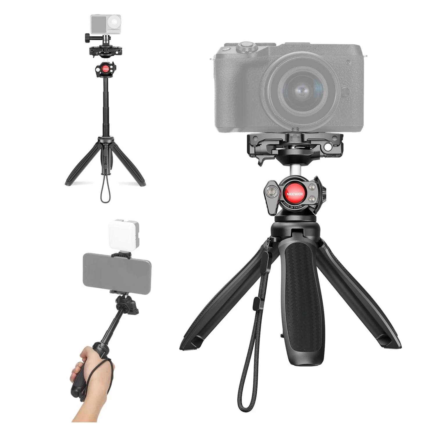 NEEWER TP38 15" Desktop Tripod For Phone & Camera 1 NEEWER TP38 15" Desktop Tripod For Phone & Camera