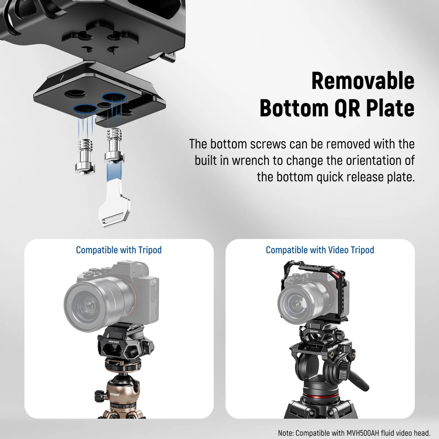 NEEWER SR015 Arca Type 15mm LWS Baseplate With Rod Clamps 6 NEEWER SR015 Arca Type 15mm LWS Baseplate With Rod Clamps - Image 6