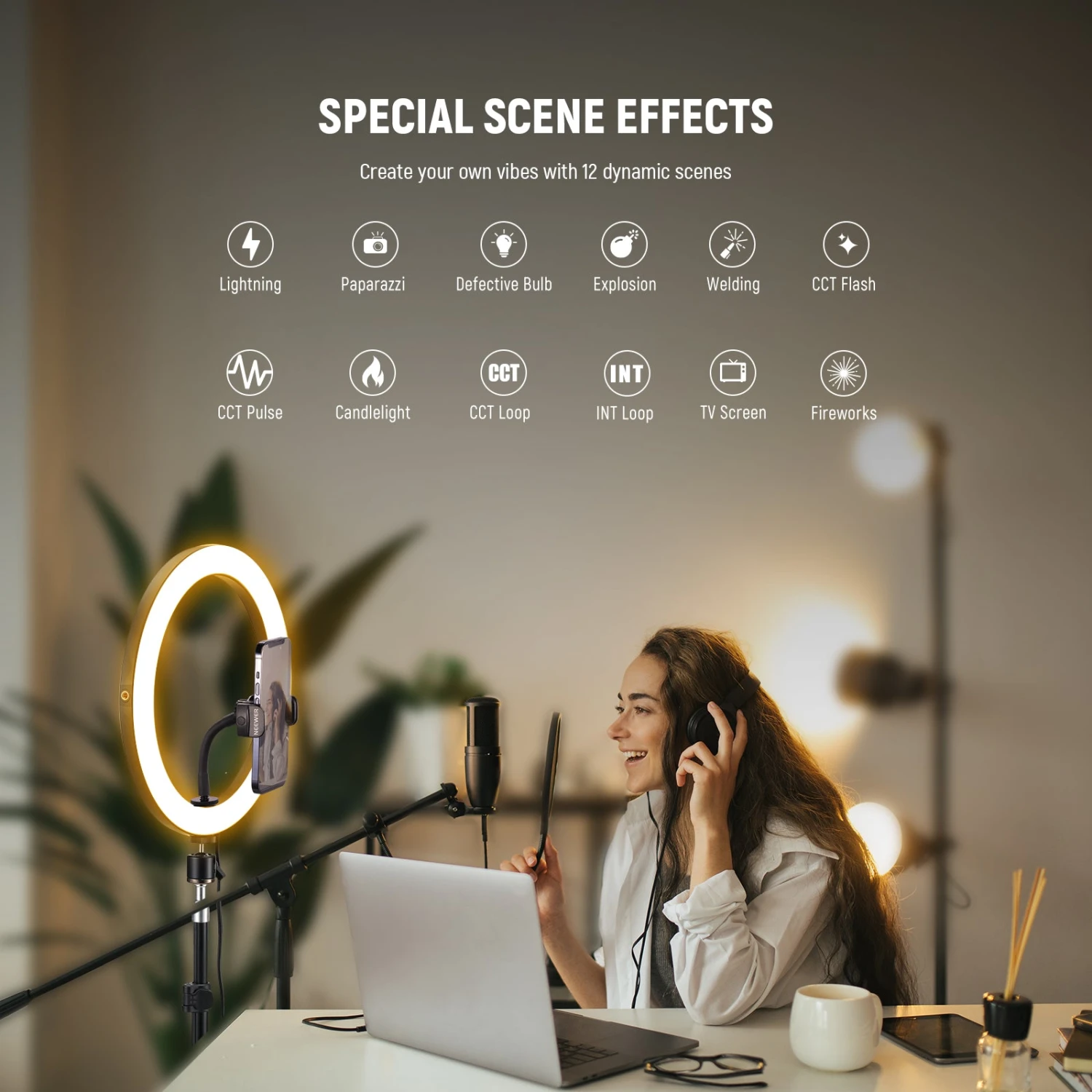 NEEWER RH12B 12" 24W High Power LED Ring Light 5 NEEWER RH12B 12" 24W High Power LED Ring Light - Image 5