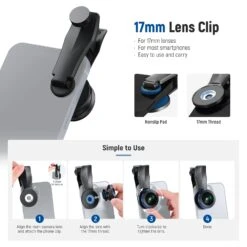 NEEWER LS-57 200° Fish Eye VR Lens With 17mm Thread Phone Lens Clip -Photography Equipment 10104620 6