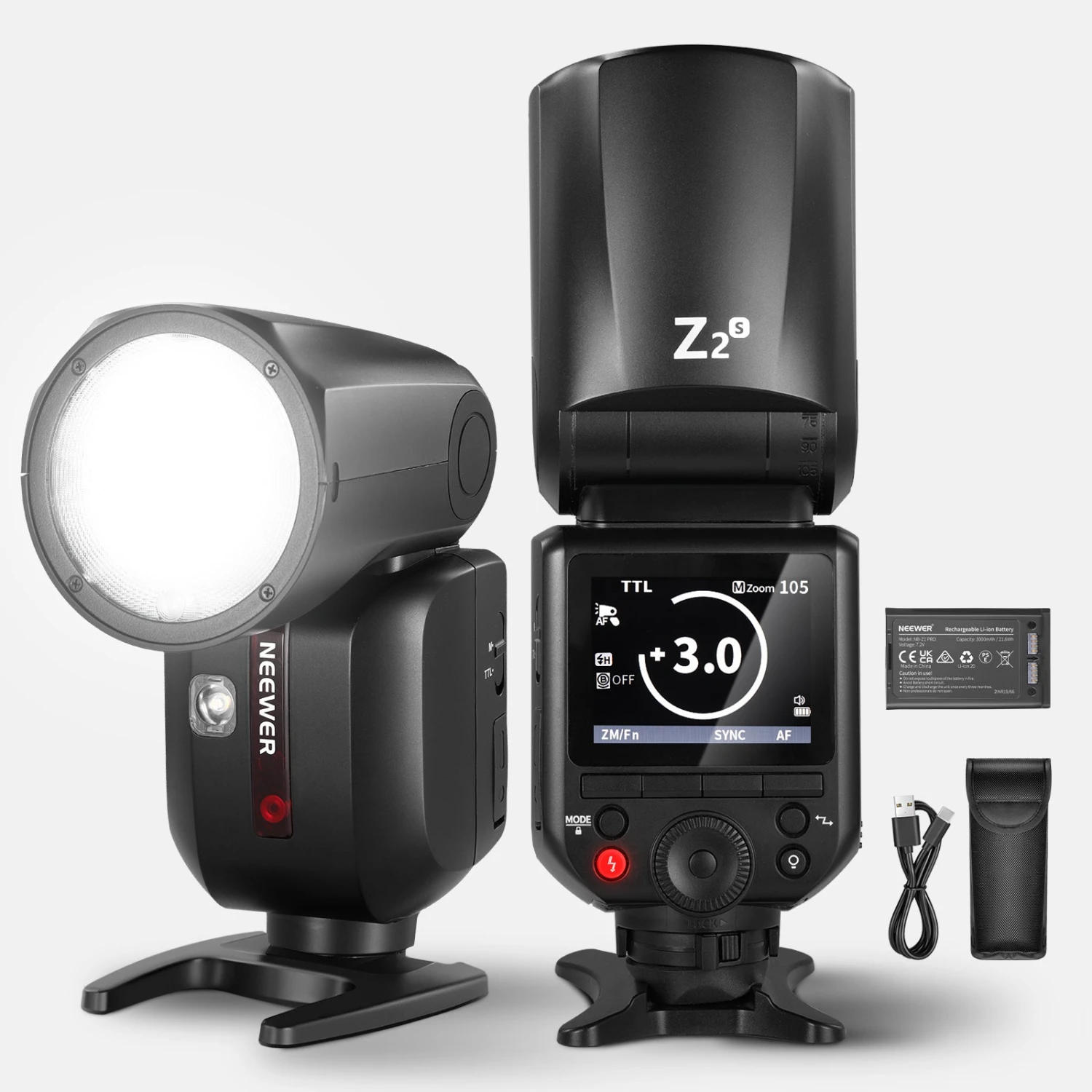 NEEWER Z2 3000mAh Battery TTL Round Head Flash Speedlite 19 NEEWER Z2 3000mAh Battery TTL Round Head Flash Speedlite - Image 19