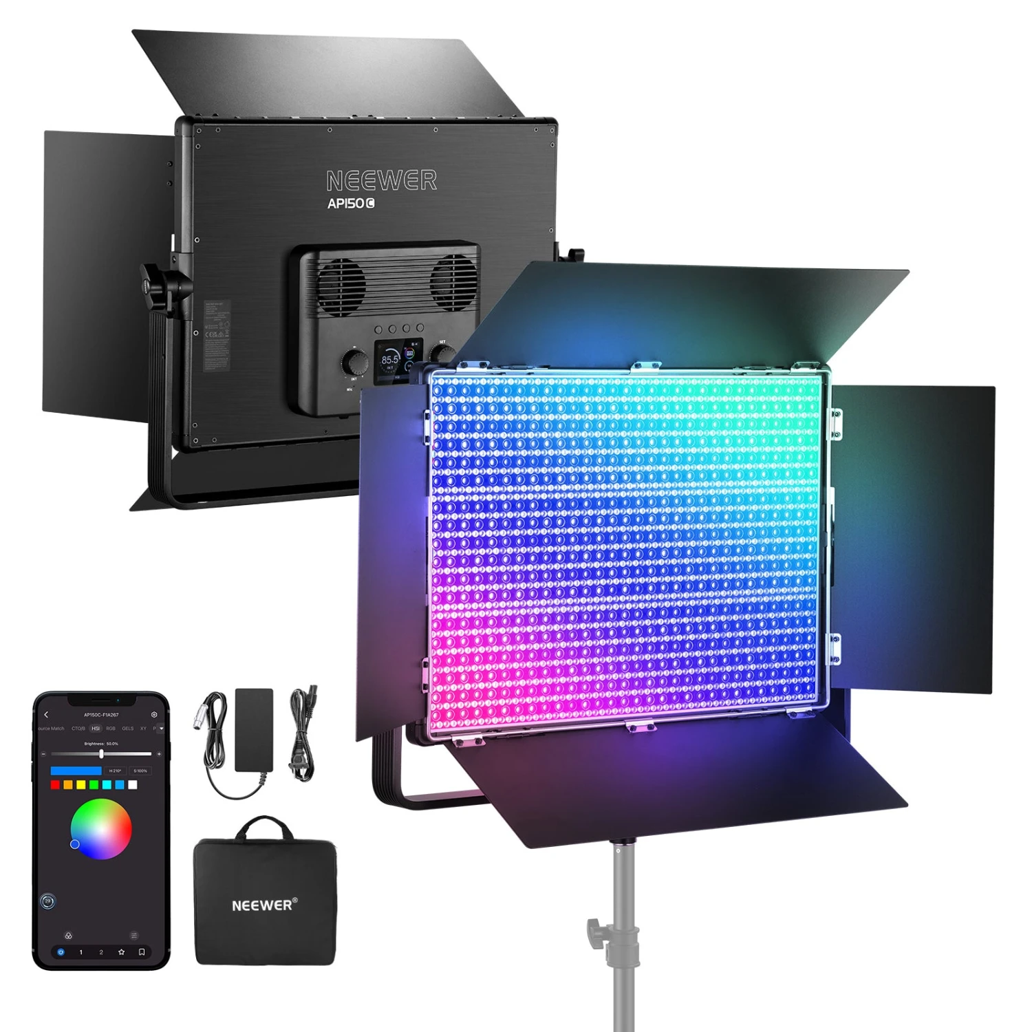 NEEWER AP150C 150W RGB LED Panel Video Light Kit 1 NEEWER AP150C 150W RGB LED Panel Video Light Kit