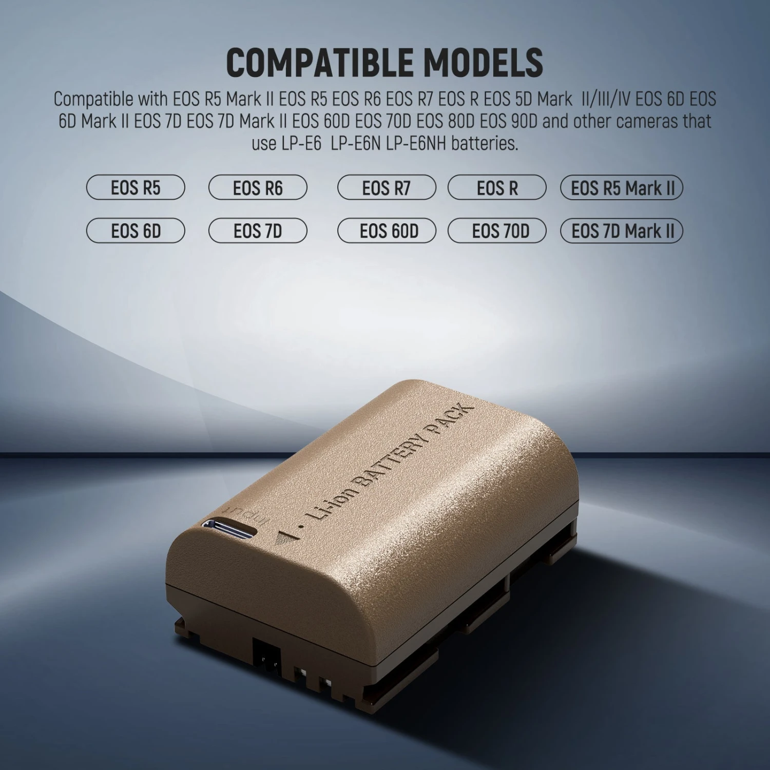 NEEWER 2400mAh LP-E6P LP-E6 LP-E6N LP-E6NH Replacement Battery With Type C 4 NEEWER 2400mAh LP-E6P LP-E6 LP-E6N LP-E6NH Replacement Battery With Type C - Image 4