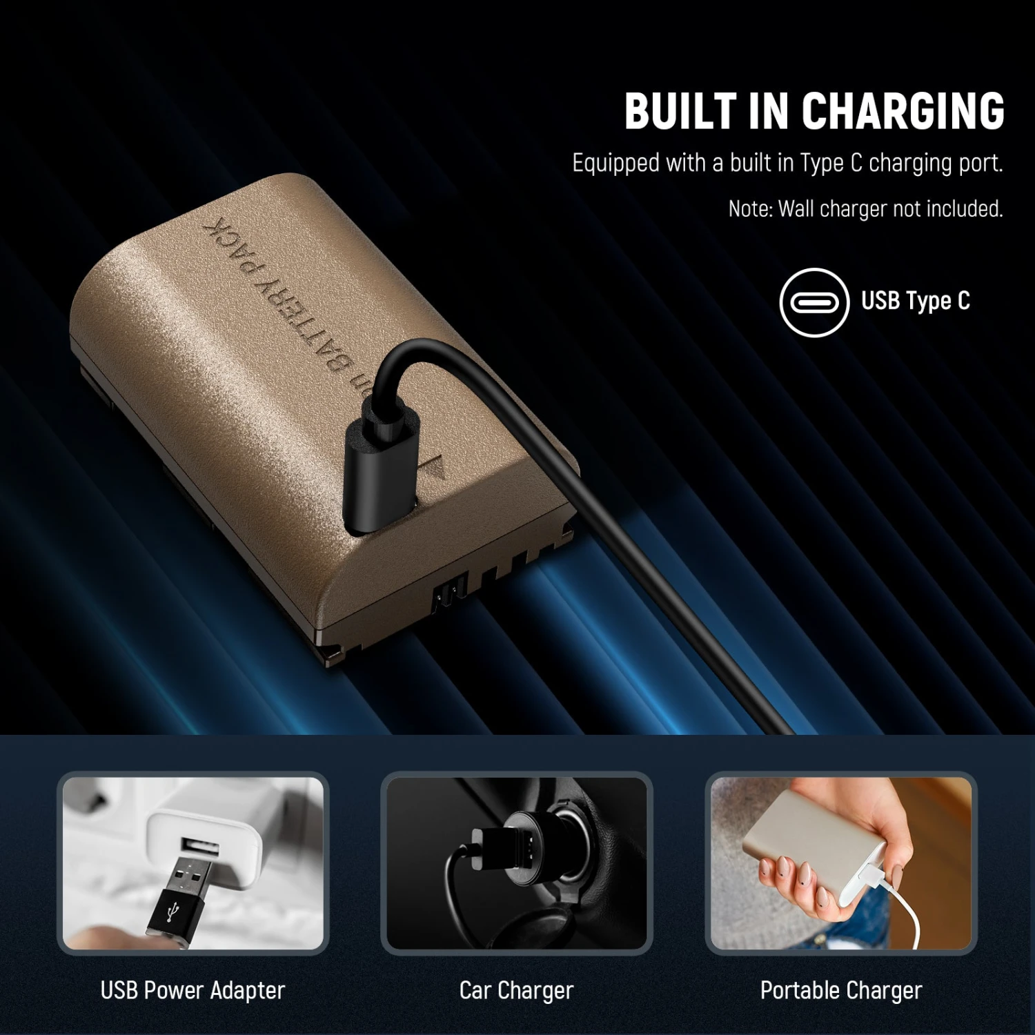 NEEWER 2400mAh LP-E6P LP-E6 LP-E6N LP-E6NH Replacement Battery With Type C 5 NEEWER 2400mAh LP-E6P LP-E6 LP-E6N LP-E6NH Replacement Battery With Type C - Image 5