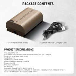 NEEWER 2400mAh LP-E6P LP-E6 LP-E6N LP-E6NH Replacement Battery With Type C 17 NEEWER 2400mAh LP-E6P LP-E6 LP-E6N LP-E6NH Replacement Battery With Type C -Photography Equipment 10105007 8