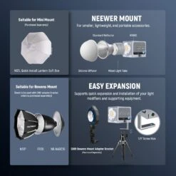 NEEWER HS60C 60W Portable RGB LED Video Light -Photography Equipment 10105061 7