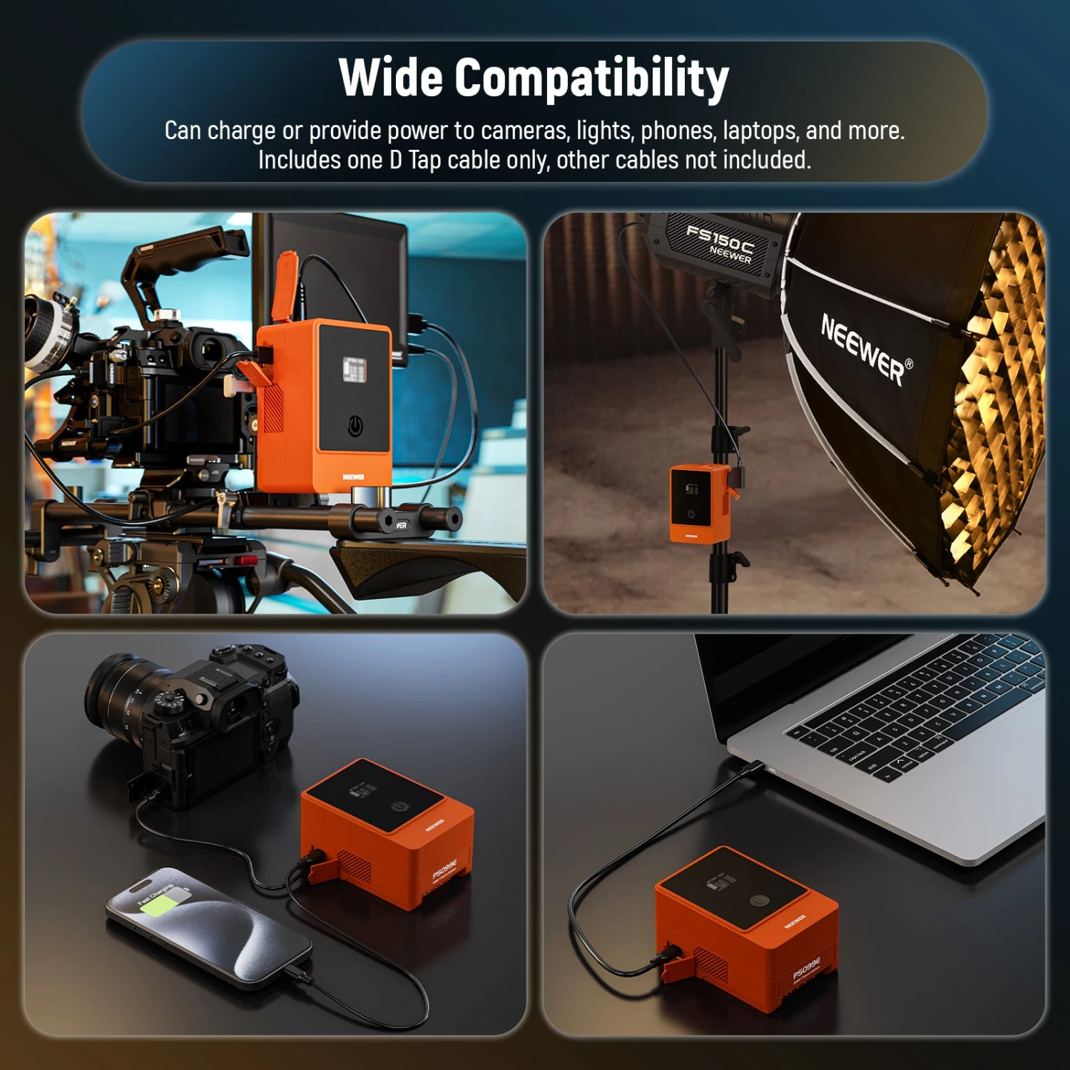 NEEWER V Mount Battery PS099E 6800mAh 14.5V 99Wh (Orange/Green) 8 NEEWER V Mount Battery PS099E 6800mAh 14.5V 99Wh (Orange/Green) - Image 8