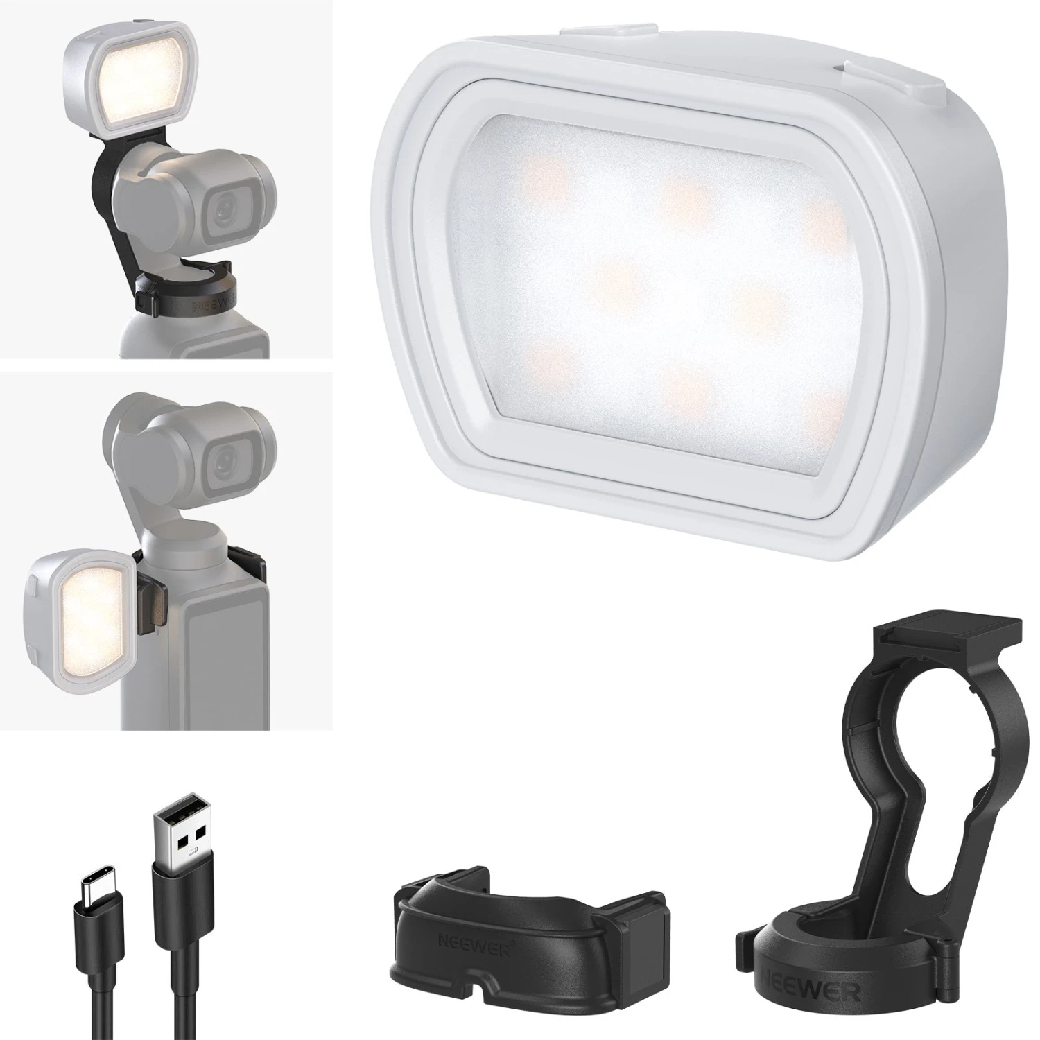 NEEWER BASICS M21 Magnetic Auxiliary Light For DJI OSMO Pocket 3 1 NEEWER BASICS M21 Magnetic Auxiliary Light For DJI OSMO Pocket 3