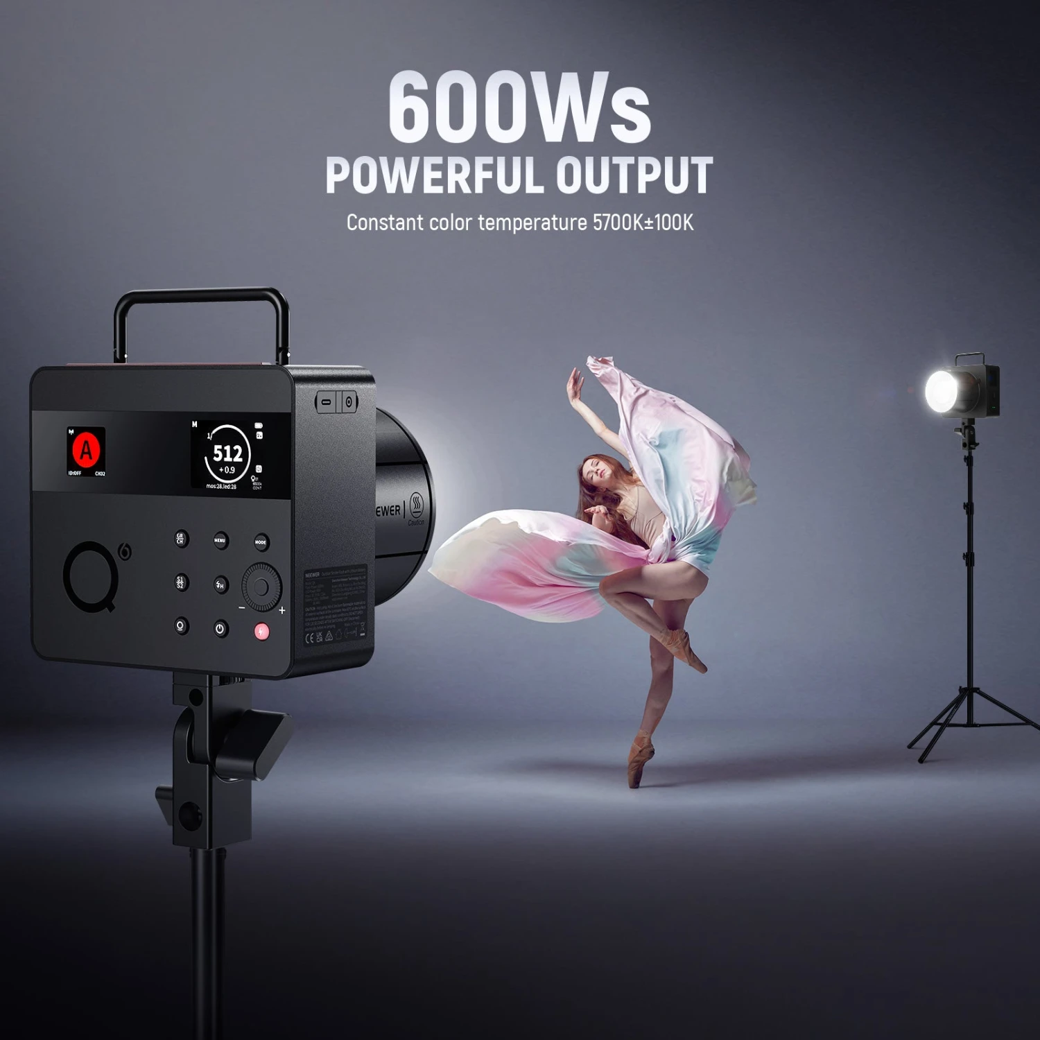 NEEWER Q6 600Ws 2.4G TTL HSS Outdoor Studio Flash 2 NEEWER Q6 600Ws 2.4G TTL HSS Outdoor Studio Flash - Image 2