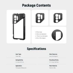 NEEWER PA082 Phone Cage For SAMSUNG S25 Ultra With 67mm Filter/17mm/T Mount Adapters -Photography Equipment 10105903 7