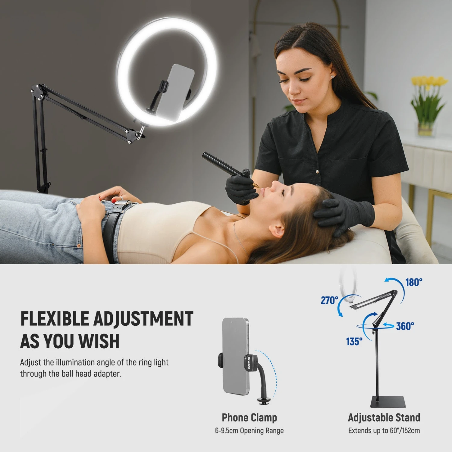 NEEWER RH12B 12" 24W High Power LED Ring Light With Foldable Stand 4 NEEWER RH12B 12" 24W High Power LED Ring Light With Foldable Stand - Image 4