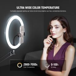 NEEWER RH12B 12" 24W High Power LED Ring Light With Foldable Stand 14 NEEWER RH12B 12" 24W High Power LED Ring Light With Foldable Stand -Photography Equipment 10105953 5