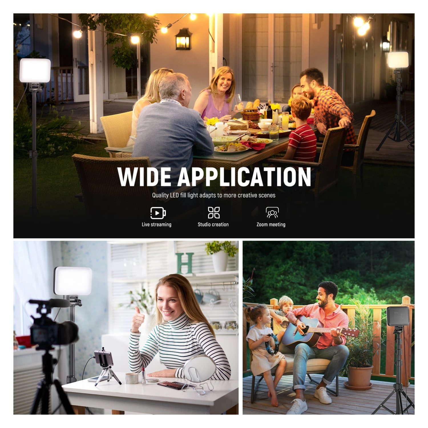 NEEWER BASICS BP66 2 Pack Bi-Color Video Light Panel Lighting Kit 6 NEEWER BASICS BP66 2 Pack Bi-Color Video Light Panel Lighting Kit - Image 6