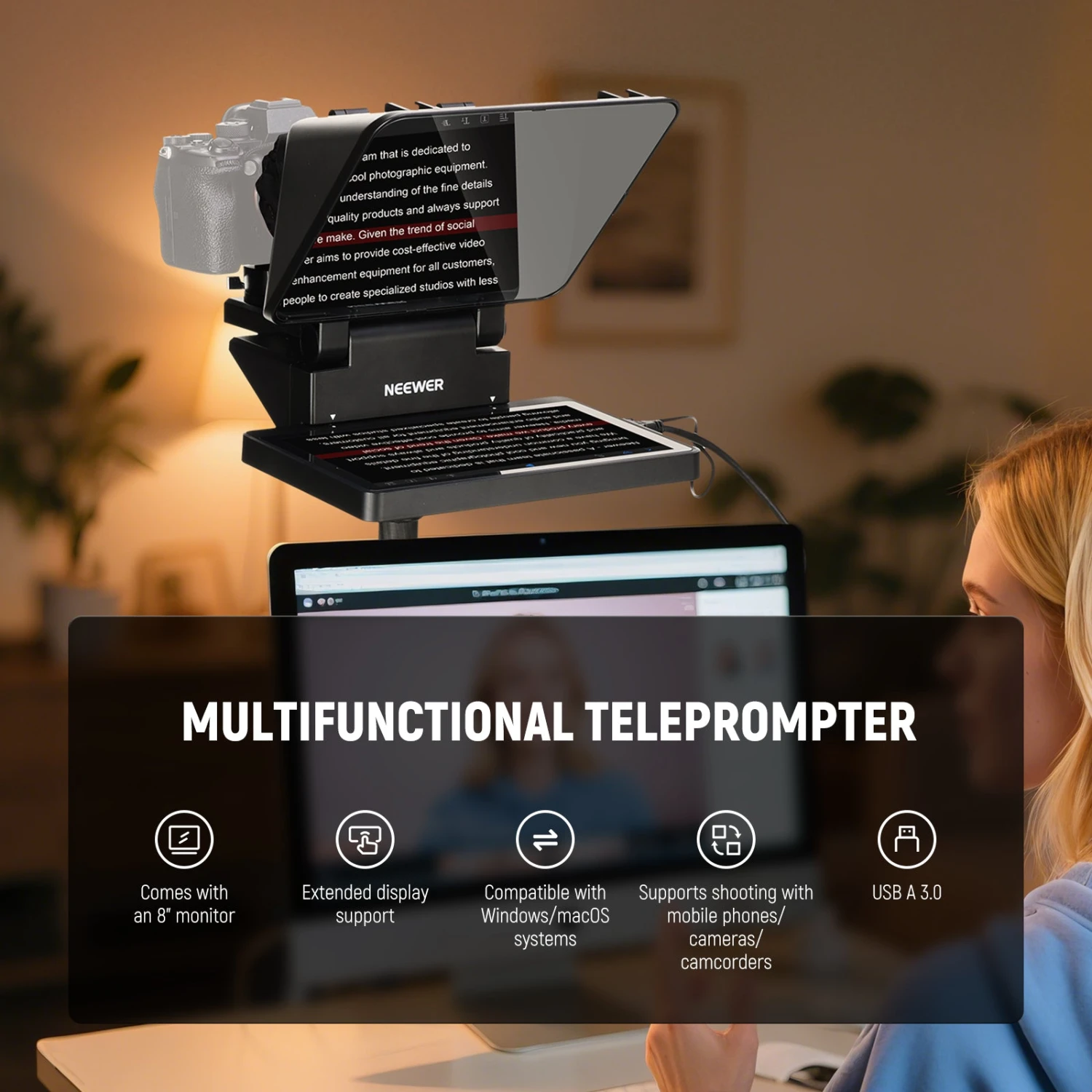 NEEWER X11 2-In-1 Teleprompter With Monitor | Pre-order 7 NEEWER X11 2-In-1 Teleprompter With Monitor | Pre-order - Image 7