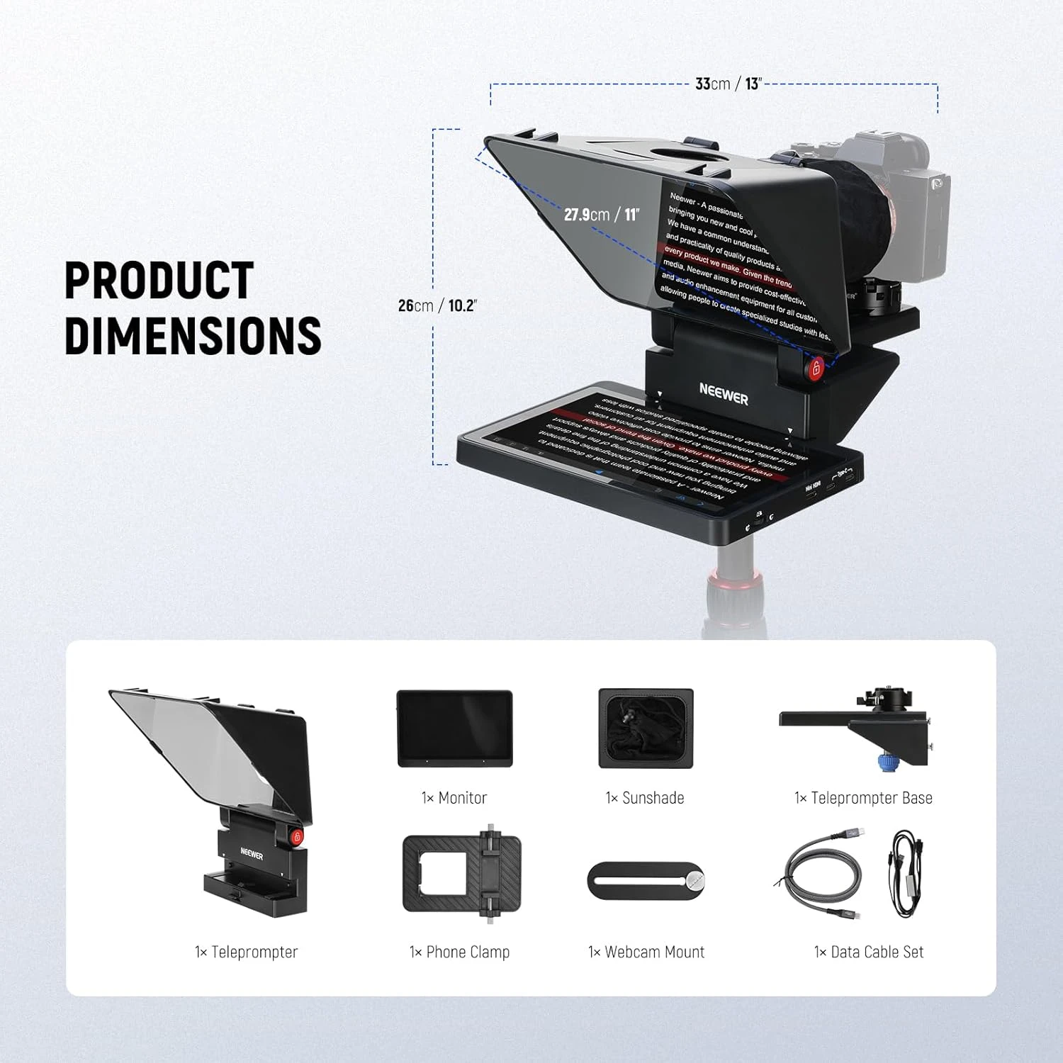 NEEWER X11 2-In-1 Teleprompter With Monitor | Pre-order 9 NEEWER X11 2-In-1 Teleprompter With Monitor | Pre-order - Image 9