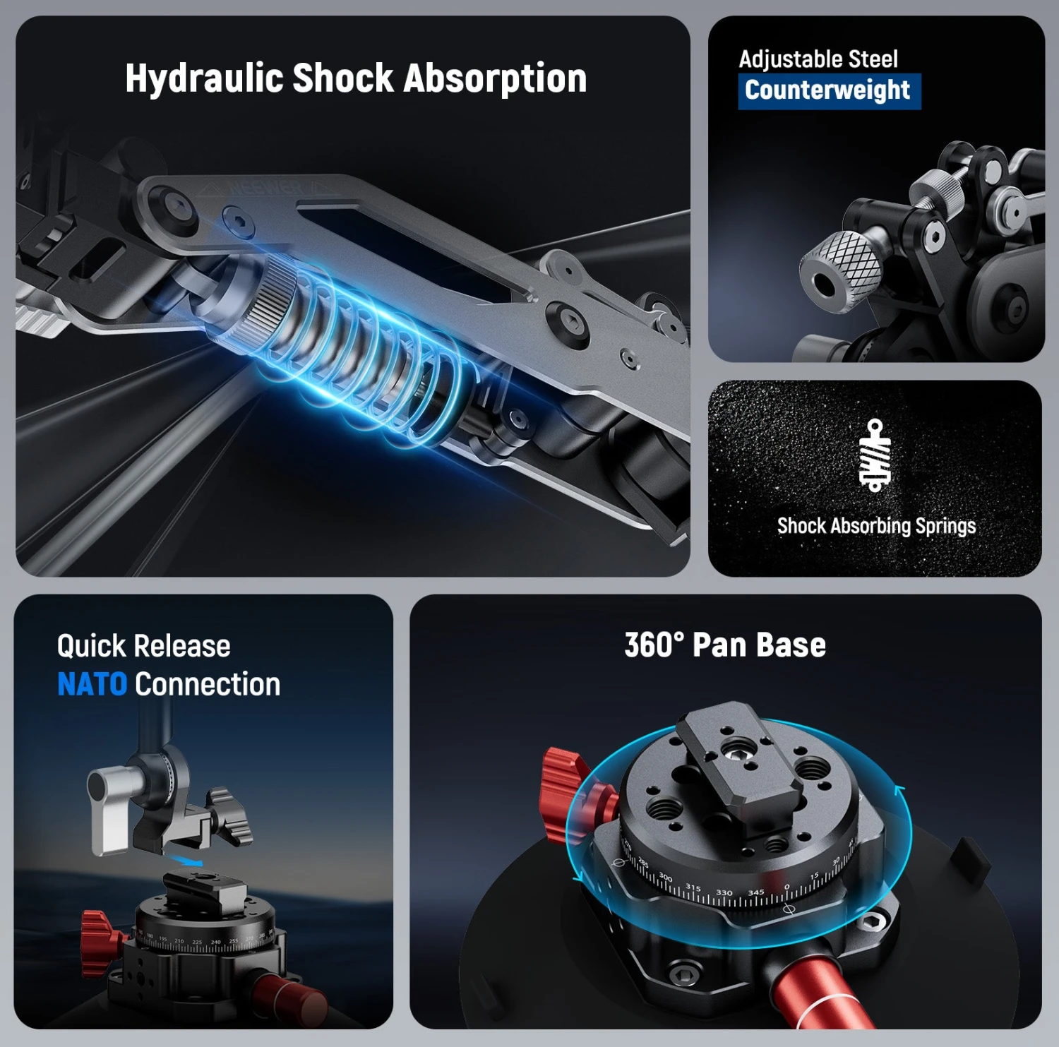 NEEWER GA022 Hydraulic Boom Arm Suction Cup 2 NEEWER GA022 Hydraulic Boom Arm Suction Cup - Image 2