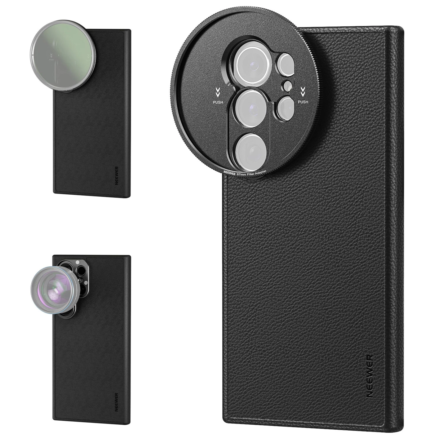 NEEWER PA092 Black Case For Samsung S25 Ultra With 17mm/67mm Adapters 1 NEEWER PA092 Black Case For Samsung S25 Ultra With 17mm/67mm Adapters