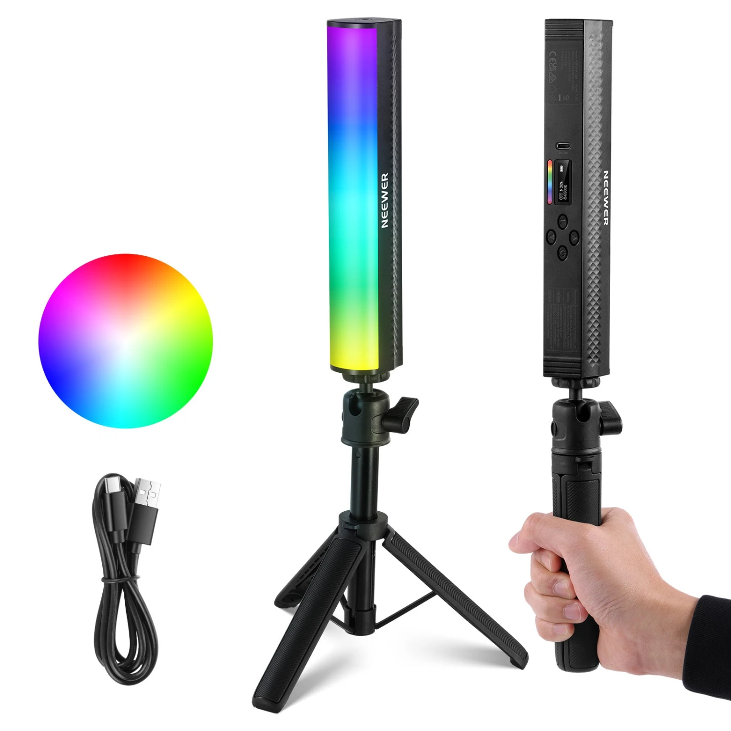 NEEWER TL20C/TL21C RGB Magnetic Handheld Light Wand Kit 1 NEEWER TL20C/TL21C RGB Magnetic Handheld Light Wand Kit