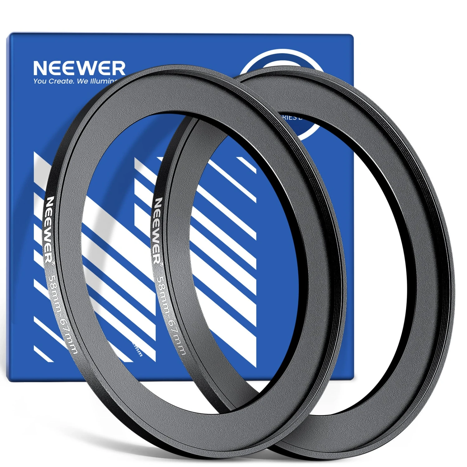 NEEWER 2 Pack Ultra Slim Aluminum Alloy Step Up Ring Adapter 1 NEEWER 2 Pack Ultra Slim Aluminum Alloy Step Up Ring Adapter