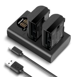 NEEWER 2 Pack 2400mAh LP-E6P Replacement Battery & Charging Set For Canon EOS