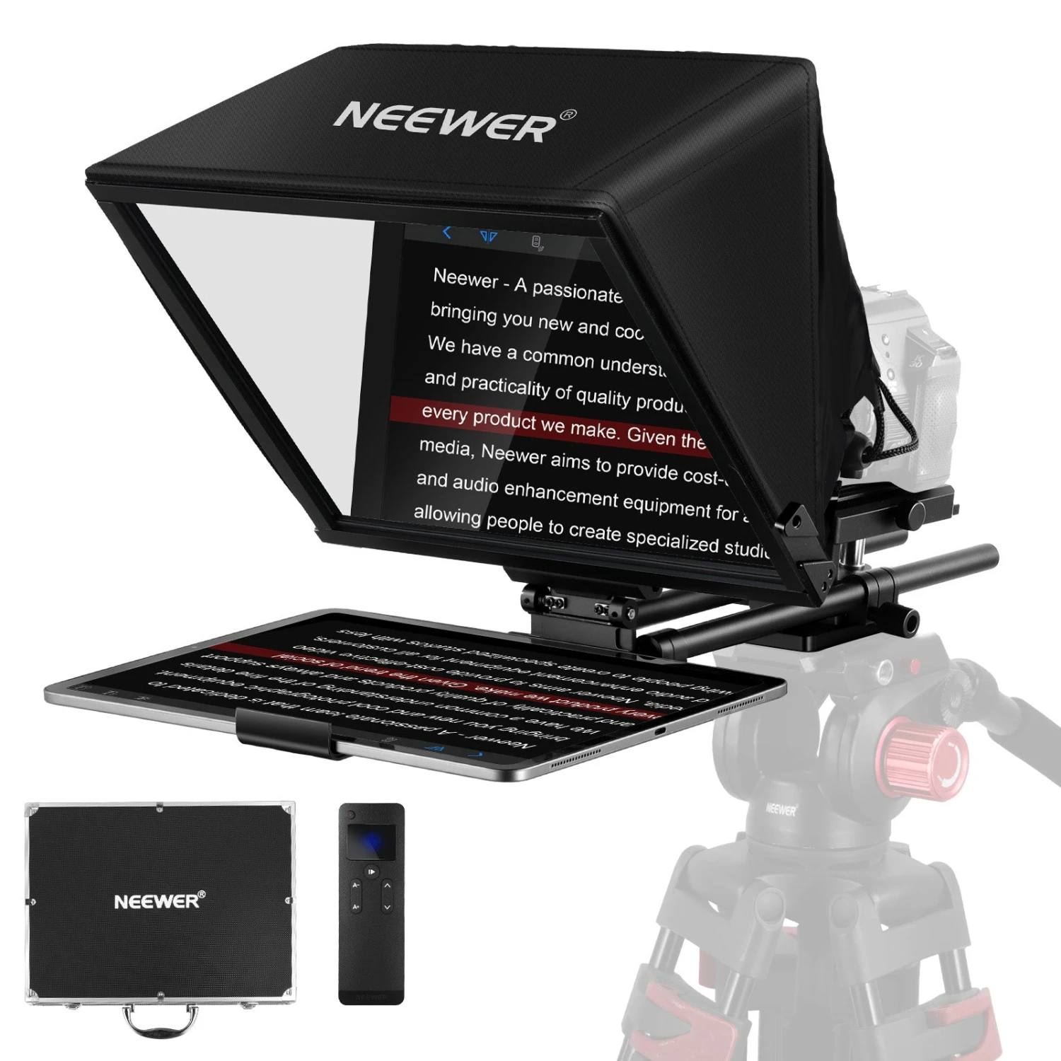 NEEWER C12 Camera Teleprompter With 501PL QR Plate 1 NEEWER C12 Camera Teleprompter With 501PL QR Plate