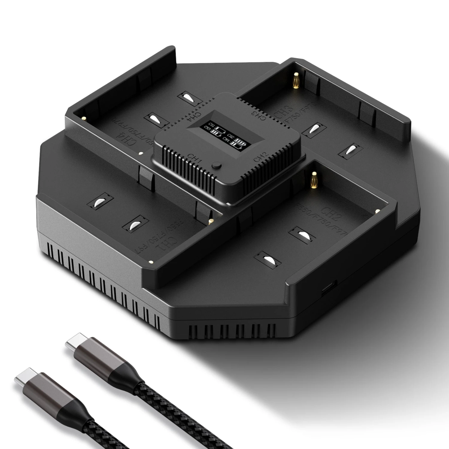 NEEWER NW-F4 100W 4 Channel Fast Charger For NP-F550 NP-F750 NP-F970 Battery 1 NEEWER NW-F4 100W 4 Channel Fast Charger For NP-F550 NP-F750 NP-F970 Battery