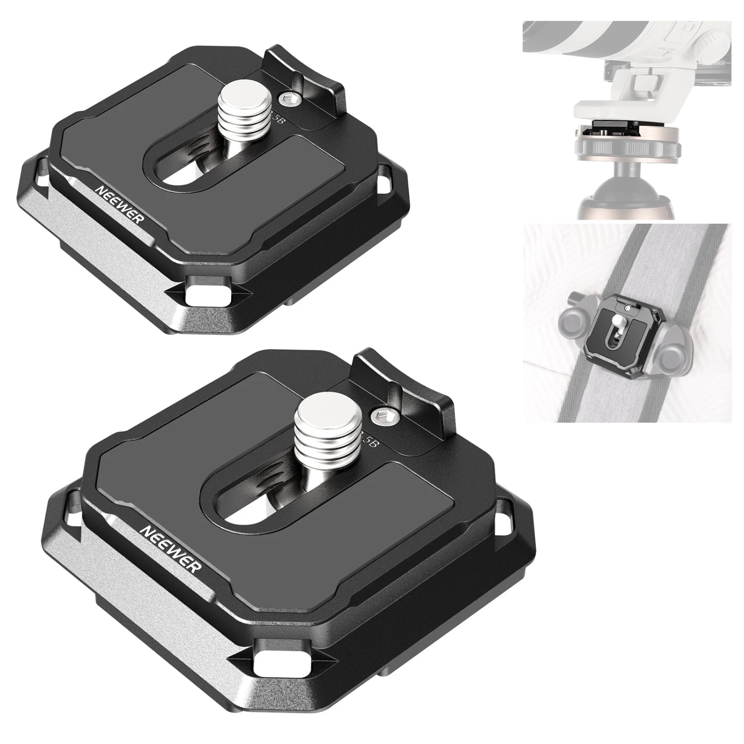 NEEWER QPR-5B 2 Pack 38mm Square Quick Release Plate 1 NEEWER QPR-5B 2 Pack 38mm Square Quick Release Plate