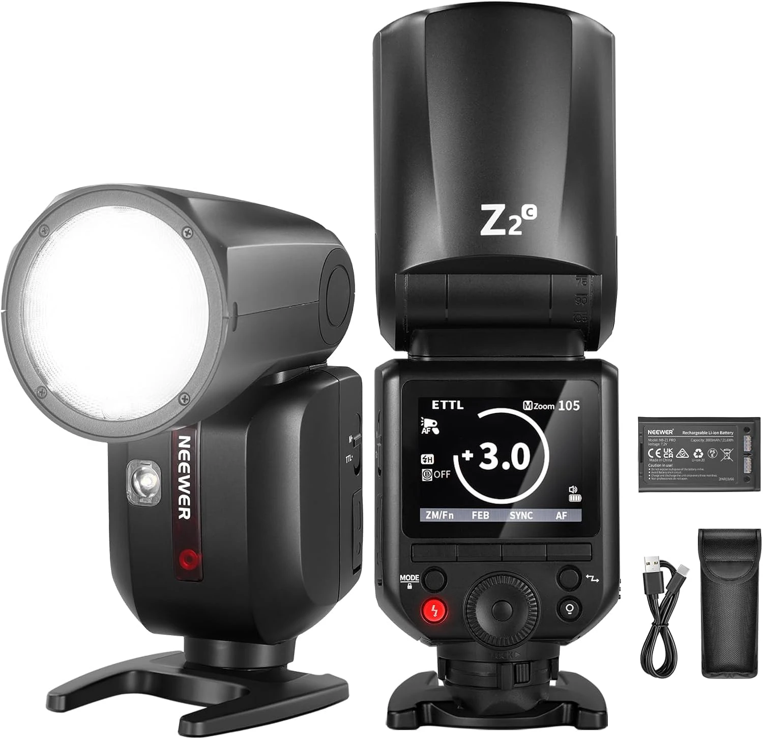NEEWER Z2 3000mAh Battery TTL Round Head Flash Speedlite 1 NEEWER Z2 3000mAh Battery TTL Round Head Flash Speedlite