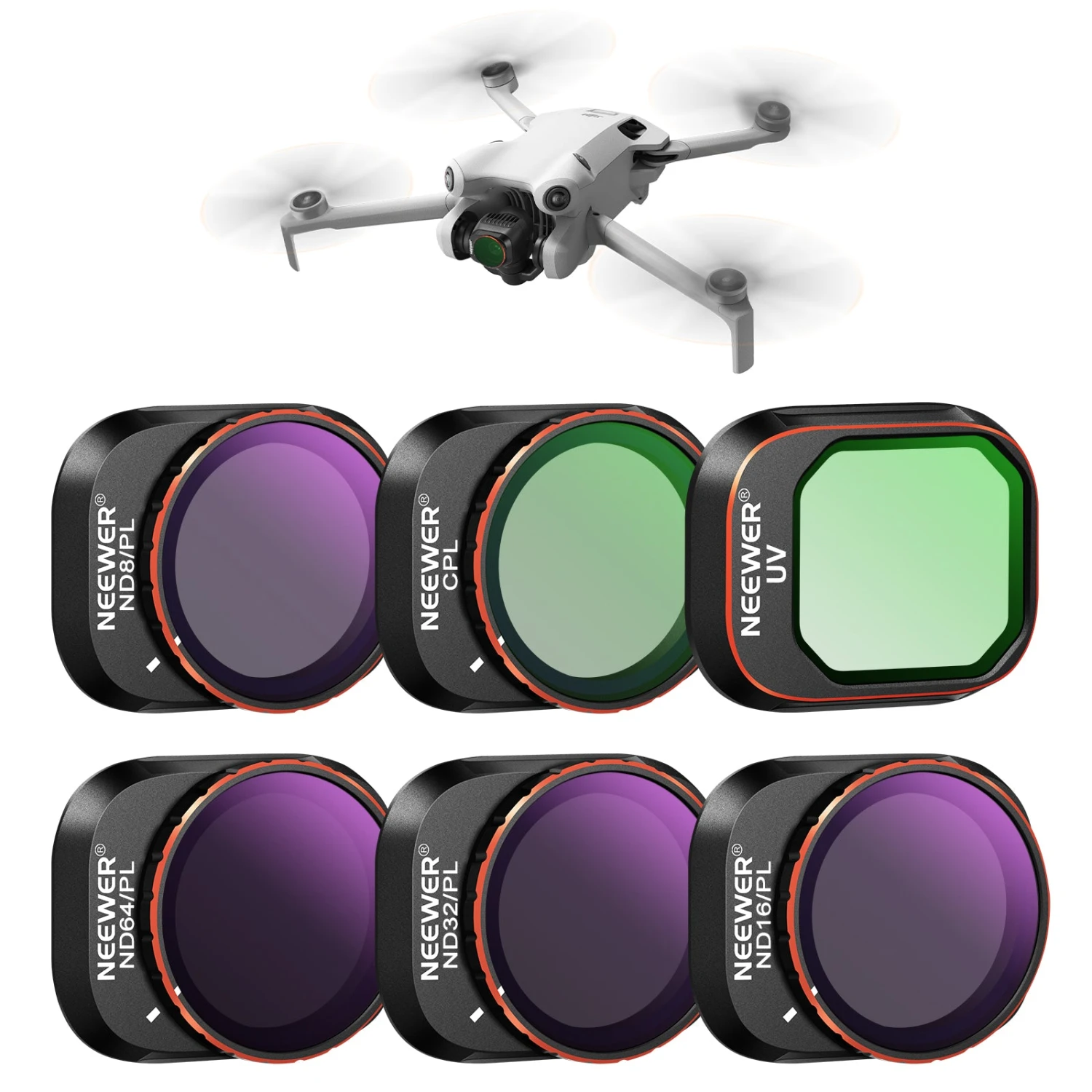 NEEWER FL-A32 6-Pack ND/PL Filter Set For DJI Mini 4 Pro 1 NEEWER FL-A32 6-Pack ND/PL Filter Set For DJI Mini 4 Pro