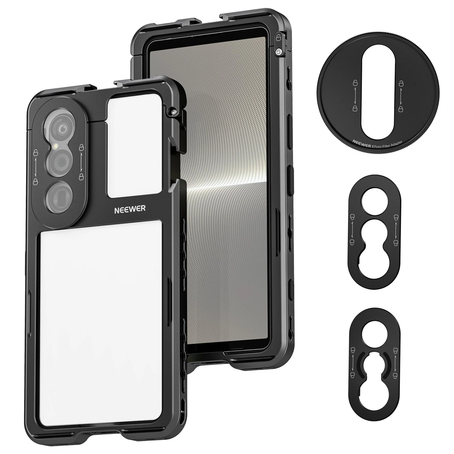NEEWER PA086/PA087 Phone Cage Compatible With Sony Xperia PRO-I / Xperia 1 V 8 NEEWER PA086/PA087 Phone Cage Compatible With Sony Xperia PRO-I / Xperia 1 V - Image 8