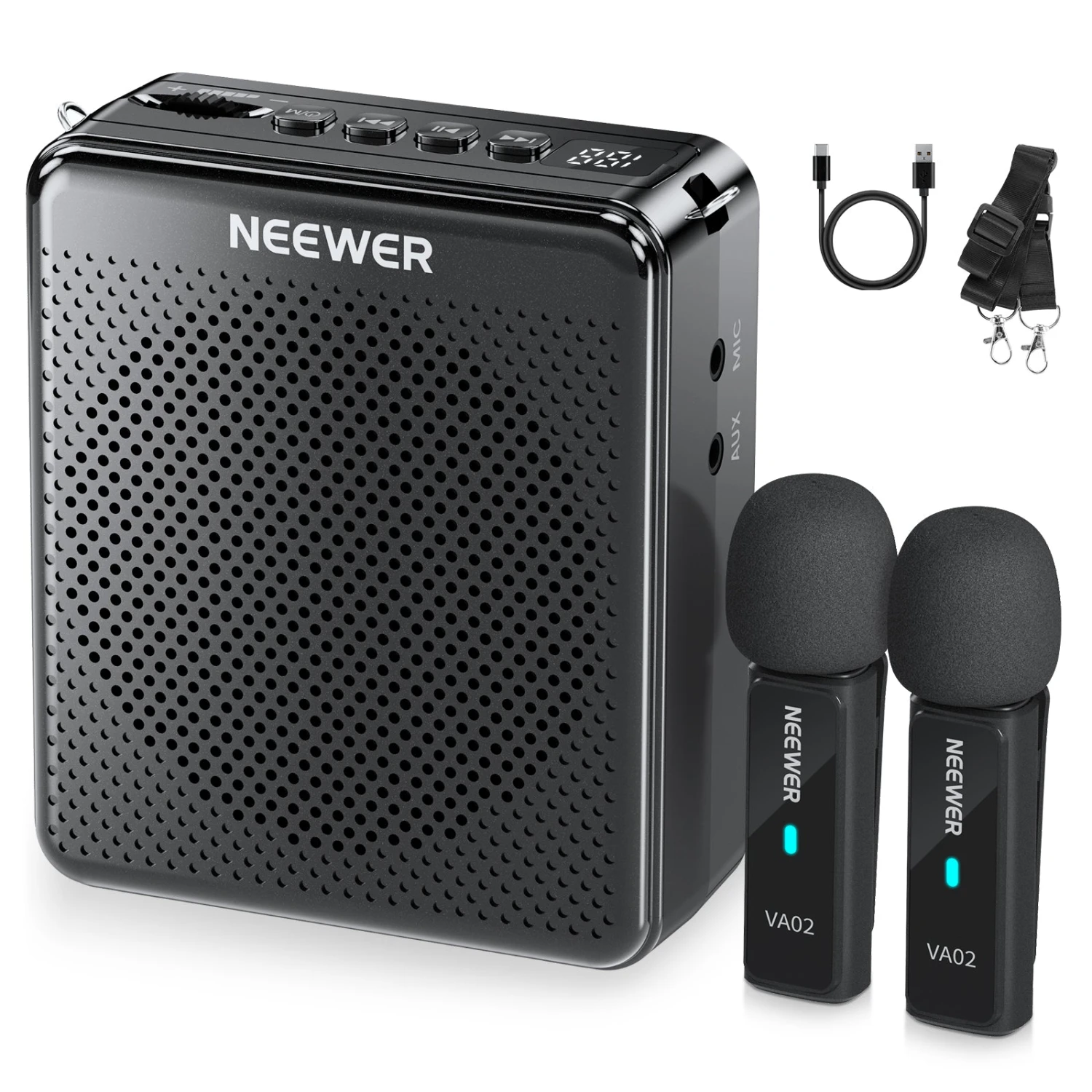 NEEWER VA02 Voice Amplifier With Wireless Microphone 1 NEEWER VA02 Voice Amplifier With Wireless Microphone