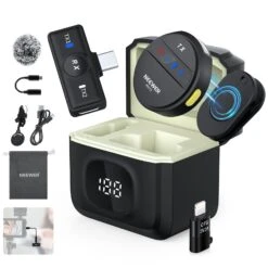 NEEWER KM18 Wireless Button Lavalier Microphone System For USB C/iPhone