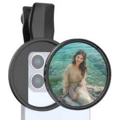 NEEWER 2 In 1 67mm Clip On CPL & Black Mist Diffusion 1/4 Filter For Smartphone