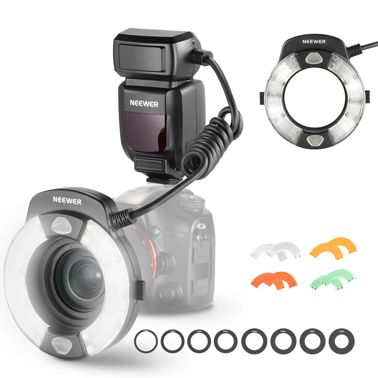 NEEWER RF1-C/N/S 76Ws 5600K GN15 TTL Marco Ring Flash 11 NEEWER RF1-C/N/S 76Ws 5600K GN15 TTL Marco Ring Flash - Image 11