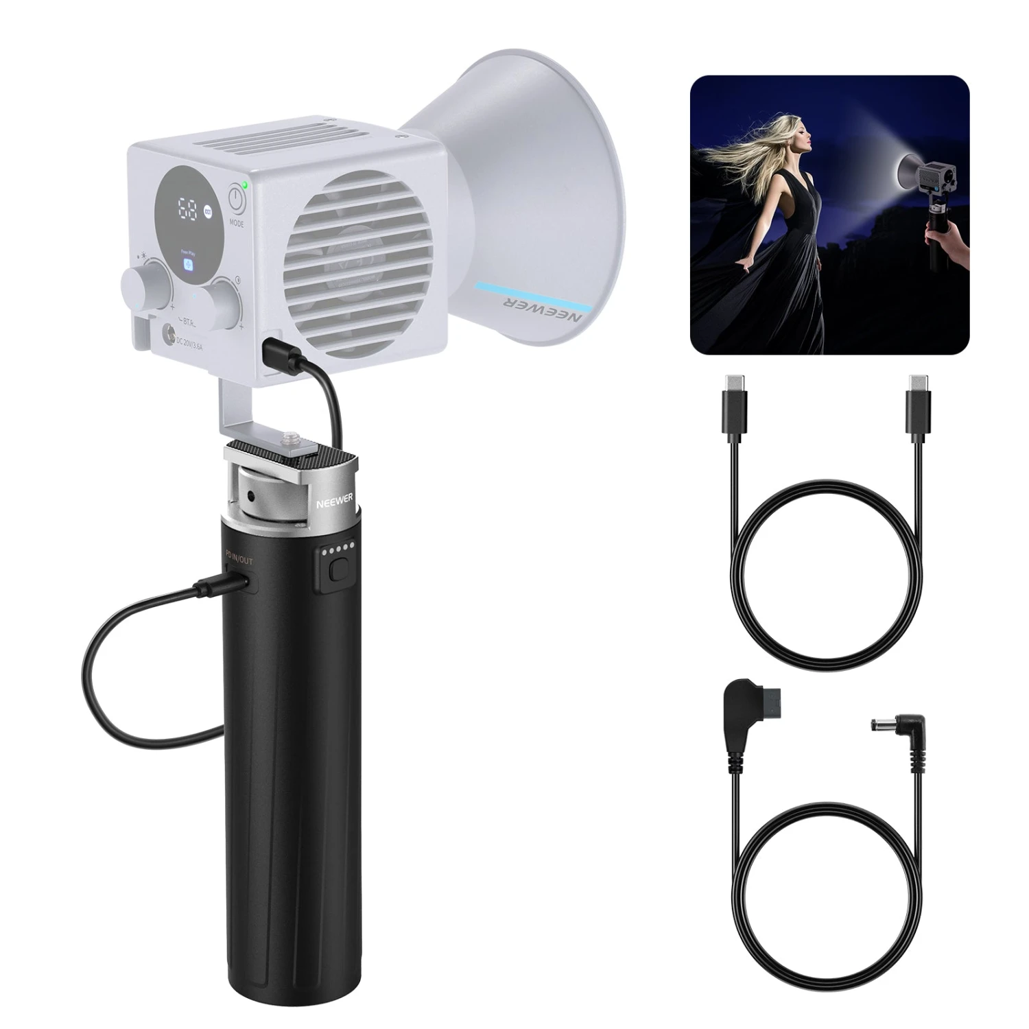 NEEWER PH99E Battery Grip Power Supply For Portable COB Video Lights 1 NEEWER PH99E Battery Grip Power Supply For Portable COB Video Lights