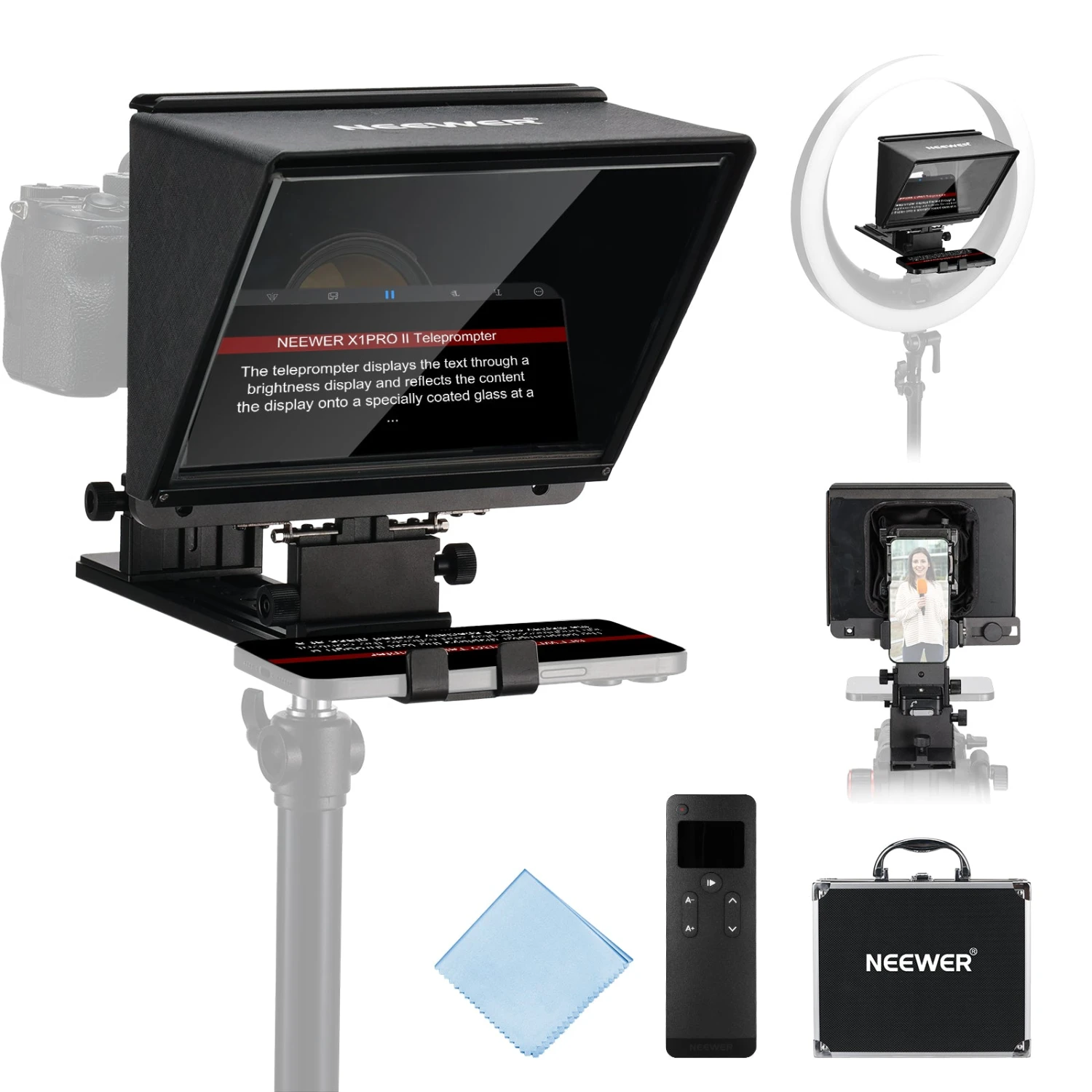 NEEWER X1 Pro II 9" Remote Control Teleprompter 1 NEEWER X1 Pro II 9" Remote Control Teleprompter
