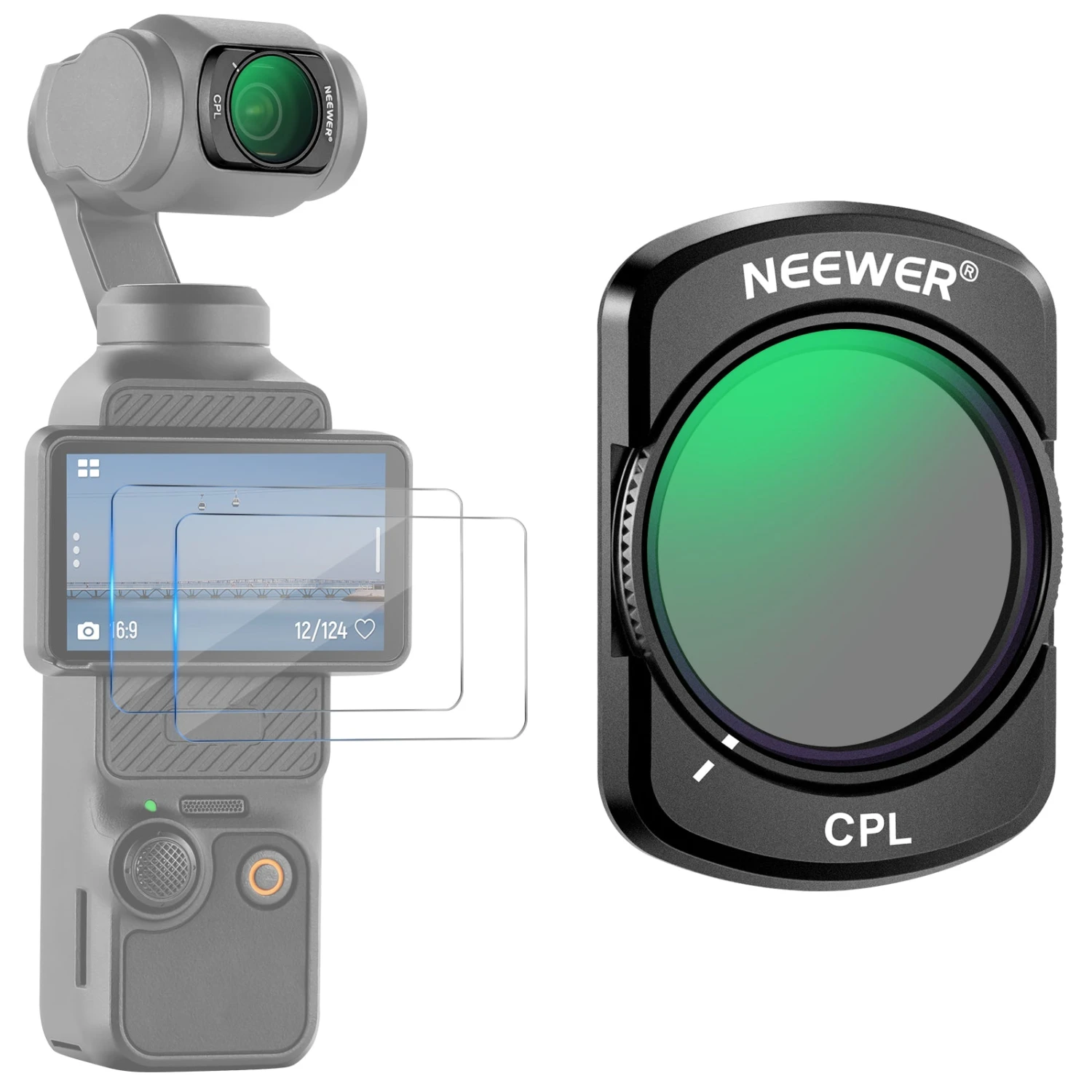 NEEWER FL-76 Magnetic CPL Filter For DJI Osmo Pocket 3 1 NEEWER FL-76 Magnetic CPL Filter For DJI Osmo Pocket 3