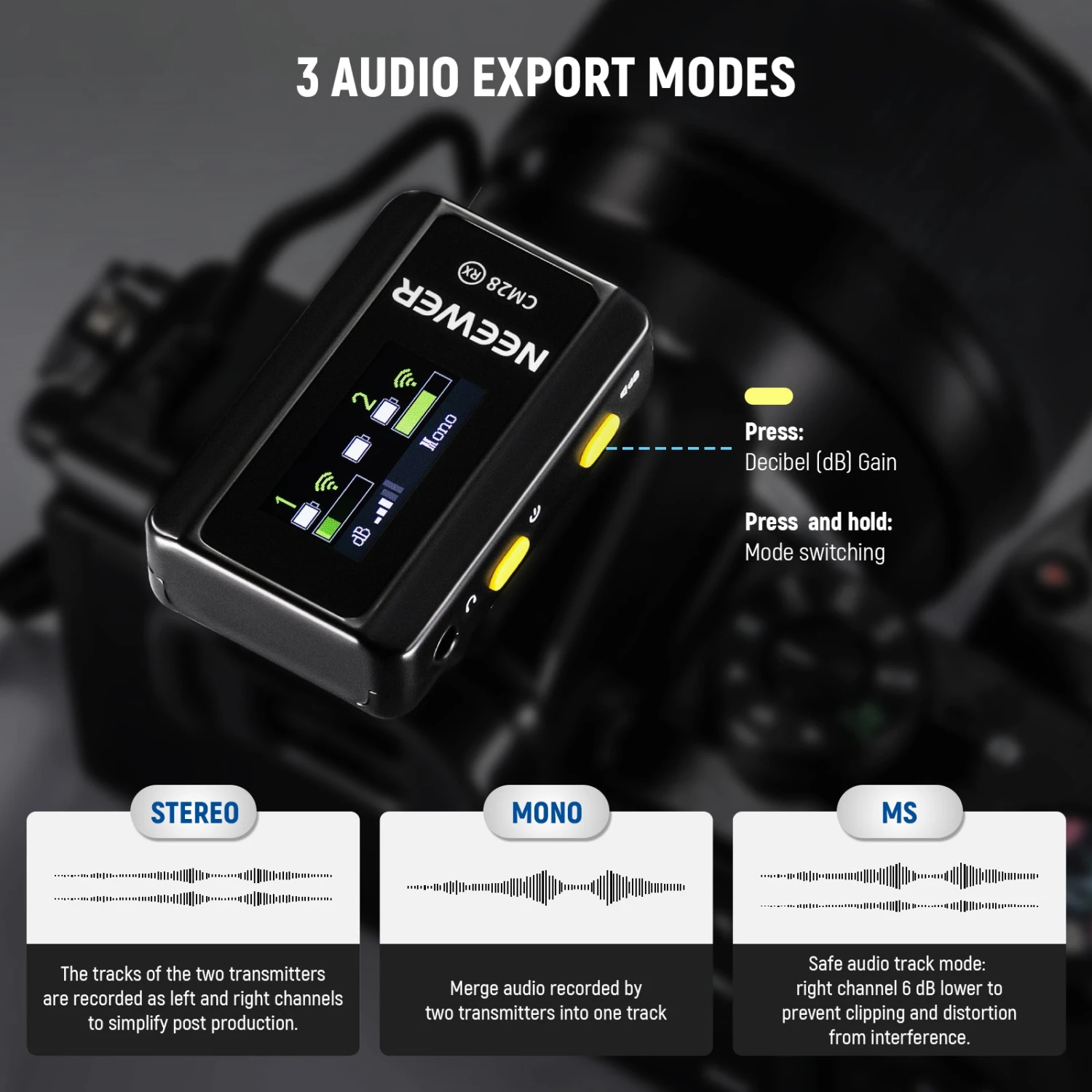 NEEWER CM28 Wireless Lavalier Microphone System 3 NEEWER CM28 Wireless Lavalier Microphone System - Image 3