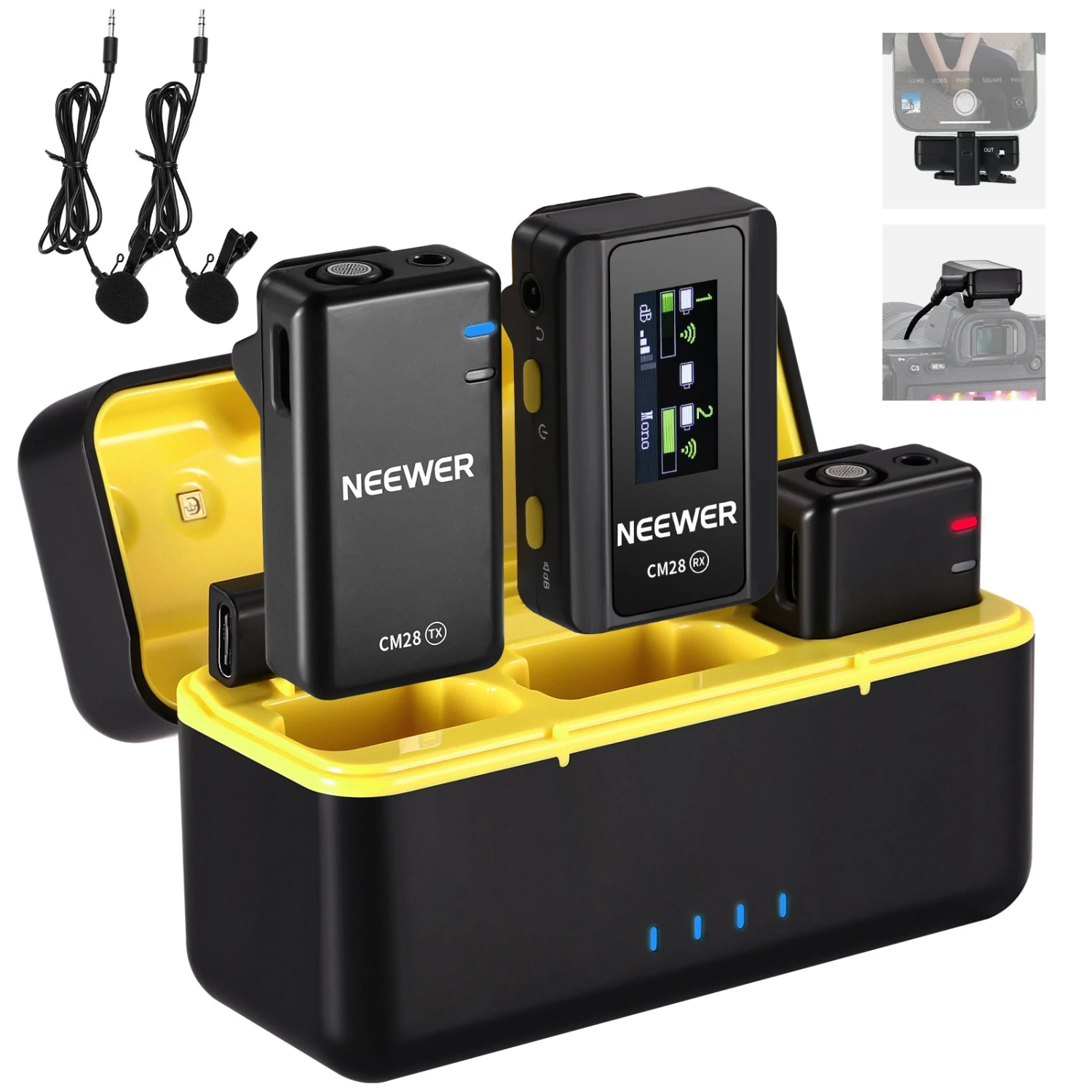 NEEWER CM28 Wireless Lavalier Microphone System 19 NEEWER CM28 Wireless Lavalier Microphone System - Image 19