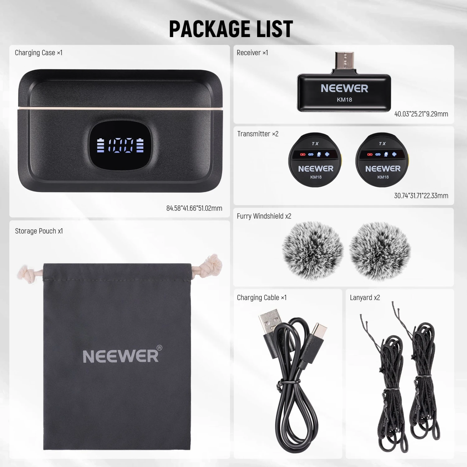 NEEWER KM18 Wireless Button Lavalier Microphone For USB C Phone PC 9 NEEWER KM18 Wireless Button Lavalier Microphone For USB C Phone PC - Image 9