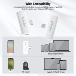 NEEWER KM20 Wireless Lapel Microphone Set For Type C 16 NEEWER KM20 Wireless Lapel Microphone Set For Type C -Photography Equipment 21000087 8